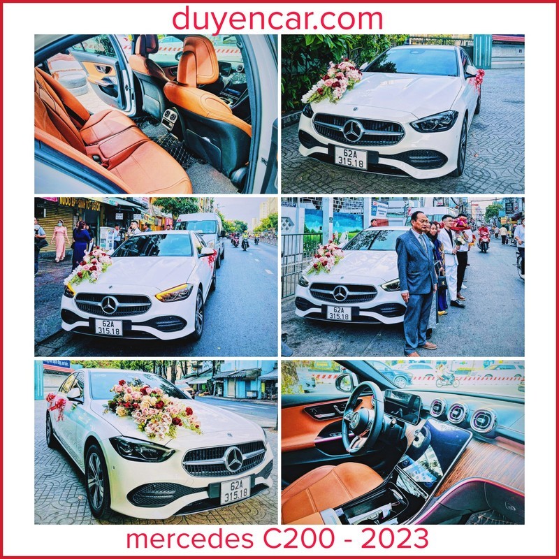 Cho Thue Xe Hoa Mercedes C200 2023 Mau Trang Duyencar