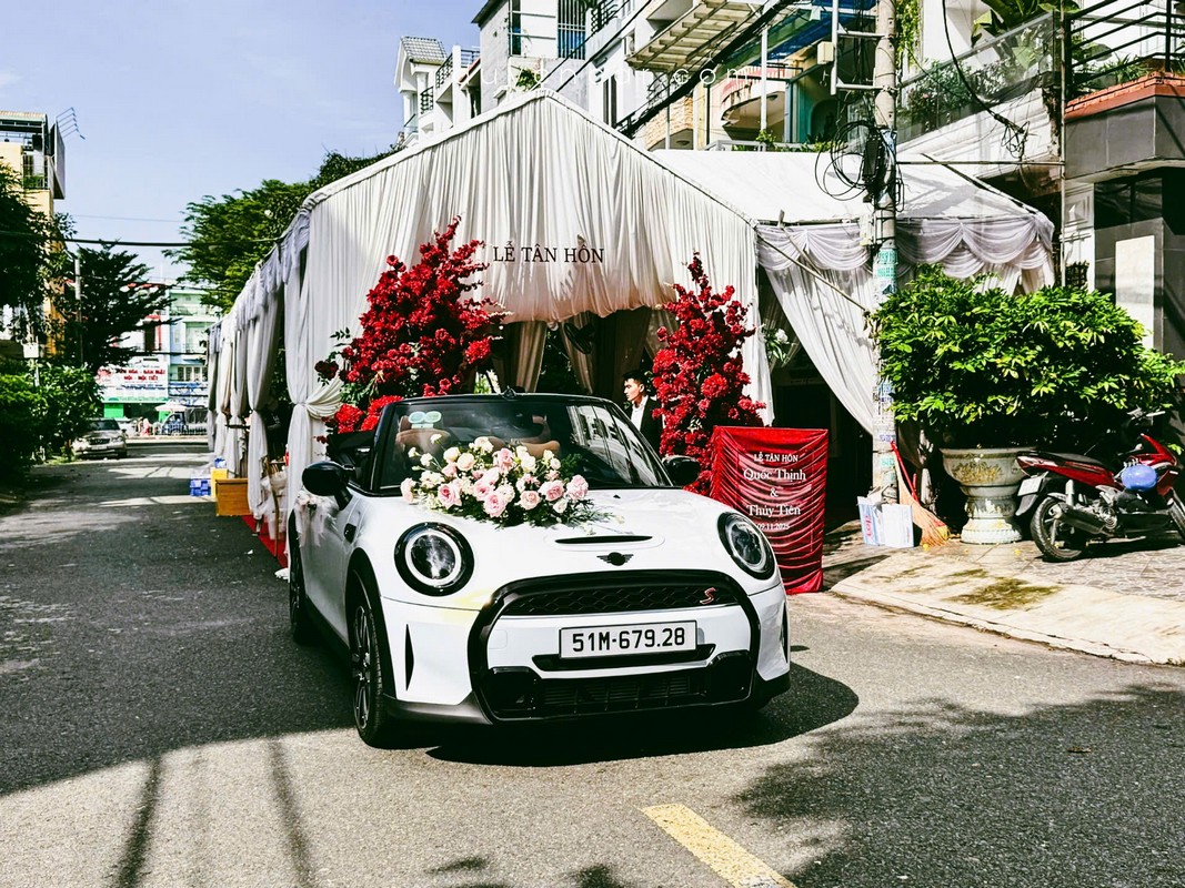 mini cooper mui trần xe cưới